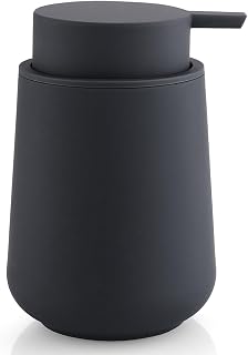 YAUKPH Matte Gray Liquid Hand Soap Dispenser Plastic | 11 oz - Modern Minimalist Style for Bathroom & Kitchen Countertop Refillable