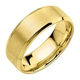 555Jewelry Anillos de acero inoxidable para mujeres y hombres, alianza de boda mate cepillada o altamente pulida, anillo de boda para hombre, anillo liso para hombre, talla 7.5-12 de EE. UU, Acero