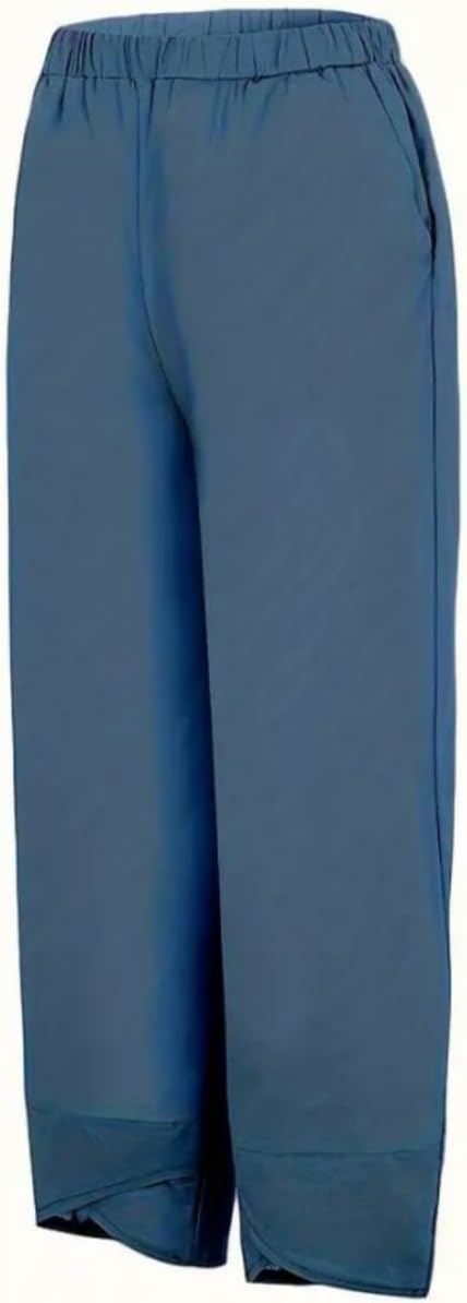 Capris Pants for Womens Cotton Linen Wide Leg Plus Size Cropped Pants Print Comfy Elastic Waist Sweatpants - Image 4