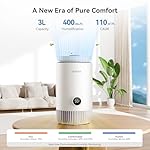 Luftbefeuchter und Luftreiniger in einem, 3L Tank Top Fill Verdunstungsbefeuchter und HEPA-Filter Luftreiniger Combo, 23dB, Hygienic Humidification with 400 ml/h – Bild 3