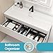 10 PCS Drawer Organizer Set, 4 Size Makeup Drawer Divider Organizer With Non-Slip Pads, Interlocking Plastic Storage Bins for Office,Jewelry Vanity,Gadgets, Bathroom,Kitchen, Black