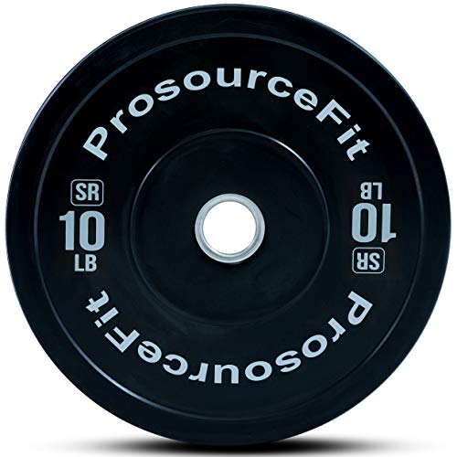 Image of ProsourceFit Solid Rubber Bumper Plates (Sold Individually) with Steel Insert, for Strength Training and Cross Conditioning, Power Lifting
