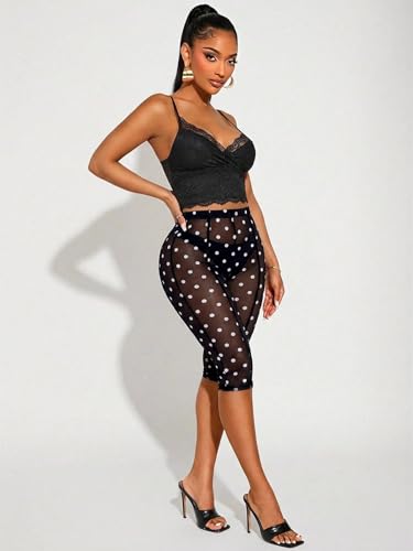 Image of RoseSeek Women's Y2K Leopard Mesh 3 /4 Length Club Capri Leggings