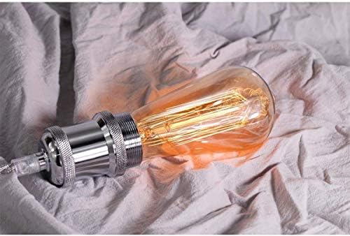 Licperron Vintage Pendant Light Fitting Kit, Chrome Braided Flex Ceiling Pendant Lamp, E27 Light Pendant Fitting Kit-Chrome. 1pack