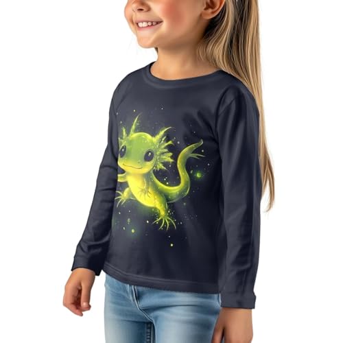 Image of Girls Long Sleeve Shirt with Cute Graphic Casual Pullover Tops 3-16Y
