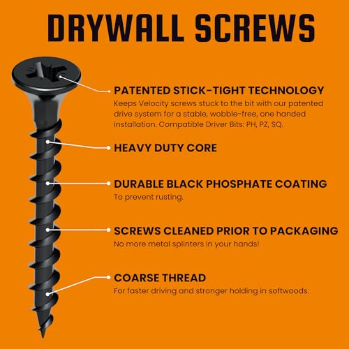 Phillips DRY5LB6X114 Velocity 1 1/4 Drywall Screws And Drive Bit Pack thumb #1