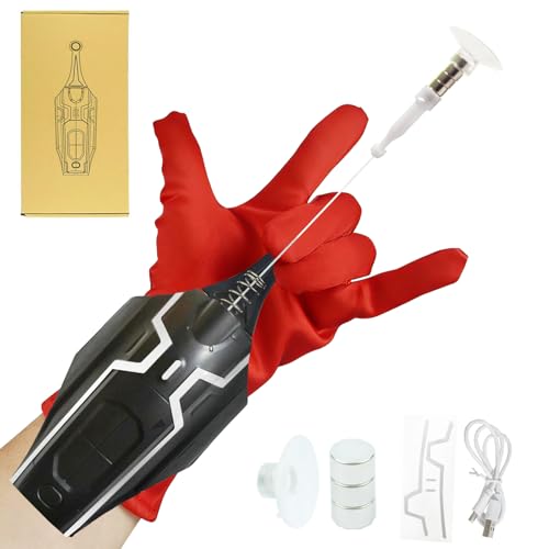 SUIZU Web Shooters, Spider Web Launching Toy 2.0 Upgrade USB Charging, Remote Rope Launch, Superhero Spider - Silk Wrist Toys, Matching Gloves, Magnets and Suction Cups are Available