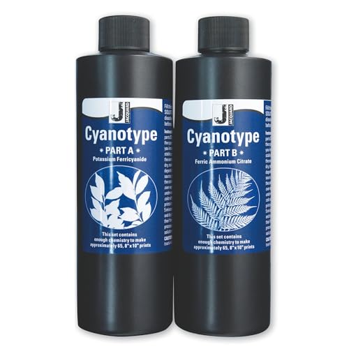 Jacquard Cyanotype Kit – 2-Part Sensitizer Set for Sun Printing on Paper & Fabric – Create Photographic Blueprints & Prussian Blue Art Prints