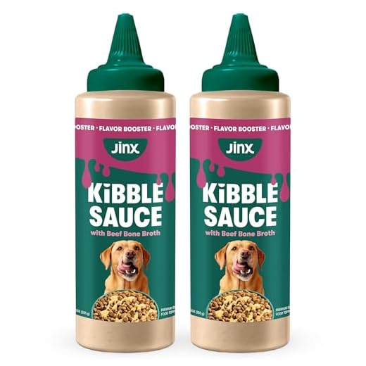 Jinx Kibble Sauce for Dogs - Premium Dog Food Kibble Topper Sauce & Flavor Booster Made with Beef Bone Broth - All-Natural Ingredients, No Additives or Fillers - 12 Oz (Pack of 2)