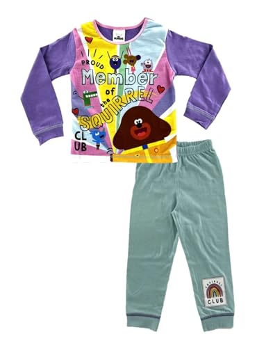 Hey Duggee Pigiama Bambina 1-5 Anni Idea Regalo Manica Lunga 'Squirrel Club', Multicolore, 4-5 Anni