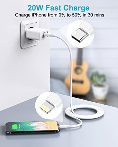 Poukey USB C to Lightning Cable 2M 3Pack[Apple MFi Certified], Fast iPhone Charger Cable 2M Long Lightning to Type C Cord USBC iPhone Charging Cable Lead for iPhone 14 13 12 11 Pro Max/X/XR/8/SE/iPad