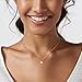 Luxval Dainty Gold Plated Diamond Pendant Necklace - Simple CZ Solitaire Cubic Zirconia Choker for Women - Trendy Girls Gold Jewelry Gift