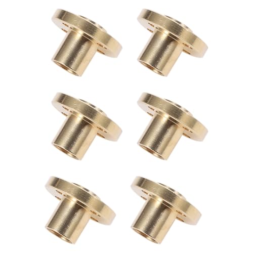 CATIEBYE 6pcs Brass Trapezoidal Nut Set for Screw Copper Screw Nut Accessories for 3D Printer Parts DIY Printing Essenti