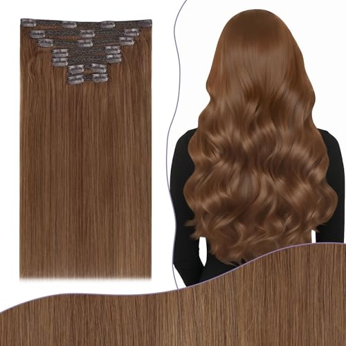 Fshine Clip in Hair Extensions Real Human Hair 18 Inch