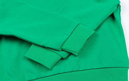 Littlespring Green Sweatshirt For Boys Cute Sweatshirts 5T Basic Crewneck Sweatshirts For Little Girl Clothes Jersey Pullover Plain Cotton #TOP4