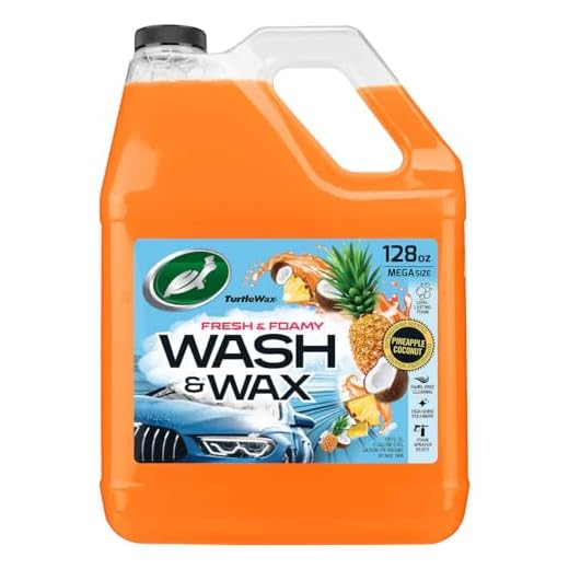 Turtle Wax Fresh & Foamy Wash and Wax, Pineapple Coconut Scent - 128 OZ