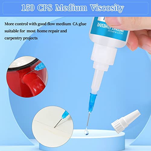 Medium CA Glue Adhesive for Metal and Stones - Quick Dry Model Adhesive With Precision Microtips Applicators for Jewelry Making, Repairing Ceramic, Hobby Crafts - Image 6