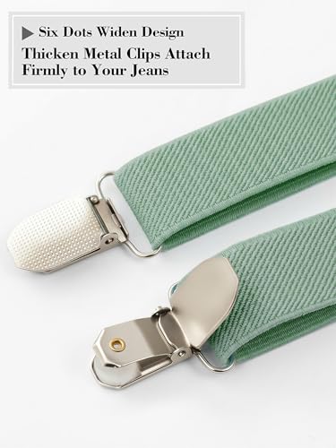 Image of habibee Suspenders and Bow Tie Set for Men, Adjustable Elastic Braces with Y-Back, Diverse Colors, Strong Clips
