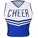 GRAJTCIN Cheerleader Costume for Women Halloween Cosplay Girls Cheerleading Uniform Cheer Outfit Crop Top Dress (L, Blue)
