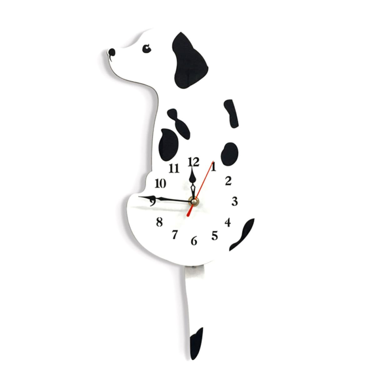 Operitacx Reloj Blanco Diseño Creativo de Acrílico de Pared Alta Precisión y Ecológico de Perro de Dibujos Animados u Adecuado para Habitación u Oficina para Habitación Oficina