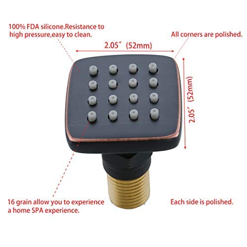 Random Shower Spa Brass Square Massage Body Jets Spray Body Shower Set,Brushed Nickel,Chrome,Oil Rubbed Bronze,Brushed Gold. (Oil Rubbed Bronze 6 Pcs) #TOP2