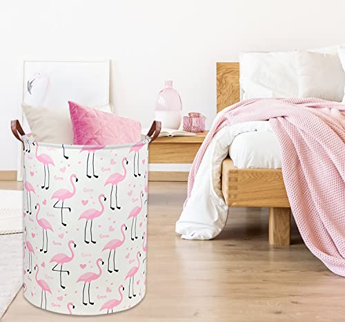 Ddbasket Flamingo Pink Laundry Hamper Baby Girl Laundry Basket Kids Toy Storage Bins Nursery Hamper For Girls Room Decor Bedroom Bathroom Gift Basket(Love Flamingo) #TOP2