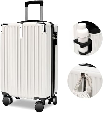 （22:00時点） [meer] スーツケース 大容量 キャリーケース 超軽量 隠しフック機能 カップホルダー付き ABS+PC 耐衝撃 静音 ダブルキャスター TSAローク搭載 ファスナータイプ 人気 おしゃれ 旅行旅行 ビジネス 出張