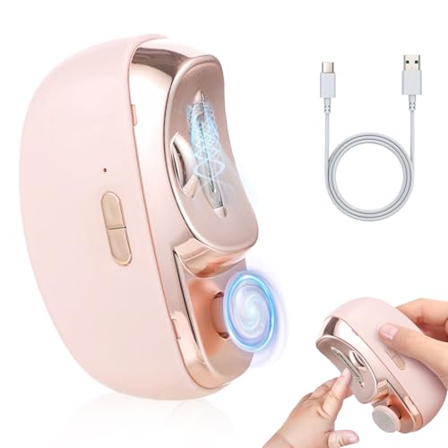 Electric Nail Clipper Trimmer, Electric Nail Clippers Upgraded 2 in 1 Rechargeable Automatic - with Polishing for Kids, Women, Seniors, Caregivers (Pink)