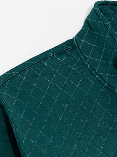 Hacikis Mens Quilted Long Sleeve Sweatshirt Quarter Snap Outdoor Fleece Pullover Shirt4