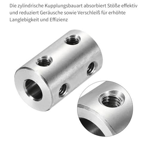 QUARKZMAN Starre Schraubenkupplung 5mm bis 6mm Wellenkupplung L22mm x D14mm Stahl Gelenkverbinder Kupplung Set für 3D-Drucker DIY Encoder mit 16 Schrauben Sechskantschlüssel, 4 Stück