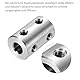 QUARKZMAN Starre Schraubenkupplung 5mm bis 6mm Wellenkupplung L22mm x D14mm Stahlverbindungsstück Kupplung Set für 3D-Drucker DIY-Encoder mit 8 Schrauben Sechskantschlüssel, 2 Stück