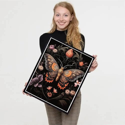 Image of 4 Pack Stamped Cross Stitch Kits for Adults - Cross Stitch Kits for Beginners,11 CT Insect Flowers Cross Stitch Patterns Dimensions DIY Counted Cross Stitch Kits for Adults Arts Craft 12x16 inch