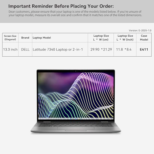 Image of Smatree 13 inch Laptop Sleeve for DELL Latitude 7340 Laptop or 2-in-1 | for 13 inch DELL Latitude 7340 or 2-in-1,DELL Computer Case with Accessory Pocket,Patented Super Corner Design (E411)