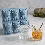 Highland Cow Eiswürfelform Hochlandrind Silikon, Lustige Mini Eiswürfel Form für Whisky, Cocktails & Getränke, Geschenk für Papa, Ehemann, Freund, Weihnachten & Vatertag