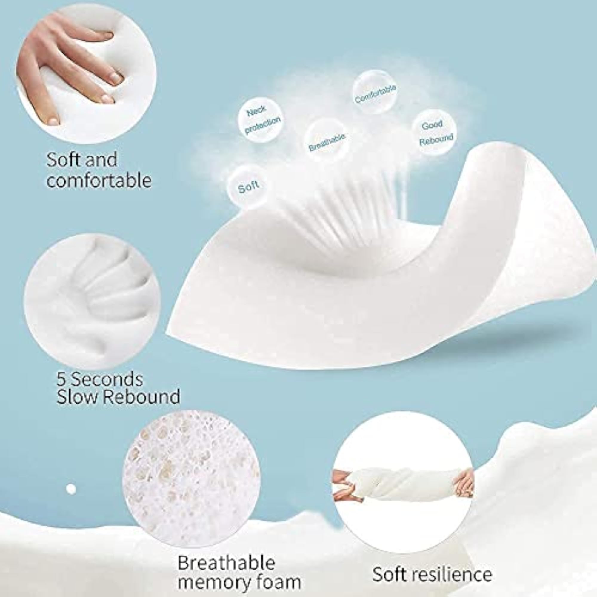 Memory Foam Orthopedic Pillow for Comfort