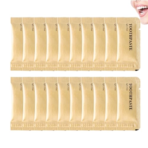 Dentifricio da viaggio in sacchetto singolo, pratico dentifricio usa e getta, confezionato per viaggiare, ideale per aerei, hotel, campeggio e uso quotidiano, salvaspazio per la borsa, 20 pezzi