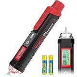 KAIWEETS 検電器 12-1000V AC / 70-1000V AC感度調節 検電ドライバー ペン型 LED懐中電灯付き パーセント表示 通電チェッカー 非接触電圧検出