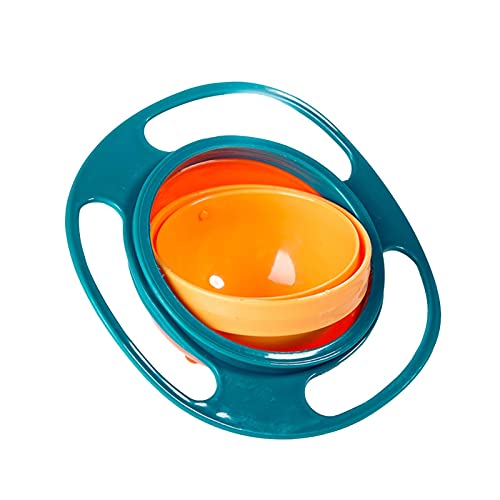 Cuenco mágico giroscopio, resistente a derrames con tapa, rotación de 360 grados, cuenco giroscopio para aperitivos, cuenco de alimentación para...