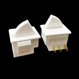 DSkoiph 2Pcs Refrigerator Door Light Switch Compatible for GE Whirlpool, Maytag, Admiral, Amana, Kenmore, KitchenAid, Magic Chef Freezer Momentary Fridge Switch (3Pin)
