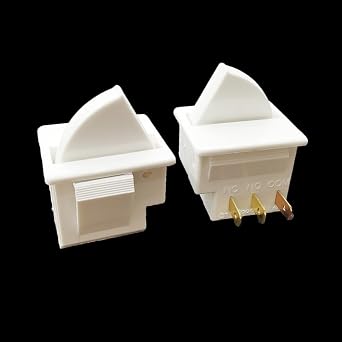 DSkoiph 2Pcs Refrigerator Door Light Switch Compatible for GE Whirlpool, Maytag, Admiral, Amana, Kenmore, KitchenAid, Magic Chef Freezer Momentary Fridge Switch 3Pin, white