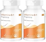 Vitamintrend Vitamin B1 hochdosiert 100mg, 180 Tabletten, Thiamin, veganes Nahrungsergänzungsmittel ohne Zusätze, in Deutschland hergestellt (Packung mit 2)