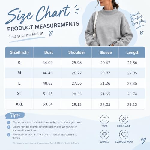 yakyamgi Oversized Mock Neck Sweatshirt Women Fall 2026 Casual Pullover - image 5