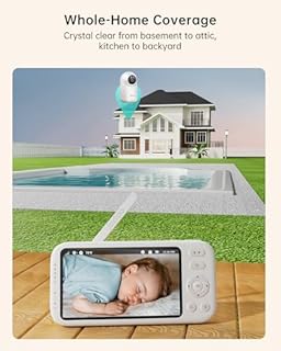 Jartoo 2K Video Baby Monitor with Camera and Audio, 1860ft Long Range Baby Monitor No WiFi 5.5" FHD Screen ANC Baby Camera Wireless, Room, Portable, Night Vision, 2-Way Talk, AI Cry Detect, 6000mAh
