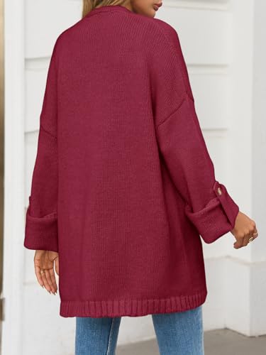 Image of Saodimallsu Womens Oversized Long Cardigan Sweaters Casual Open Front Chunky Knit Slouchy Fall Trendy Sweater Coats