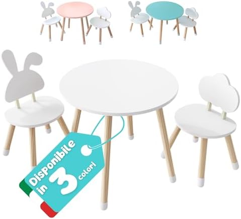 YARDIN Set Tavolo E 4 Sedie Per Bambini Regolabili In Altezza - Mobile In Plastica Resistente Per Cameretta, Giochi E Asilo (Grigio)