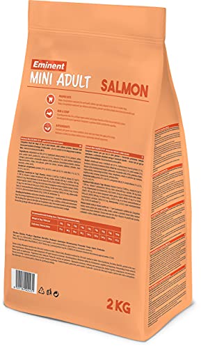 Eminent Mini Adult Lachs – Getreidefreies Hundefutter für Toy & Mini Rassen | 87% tierisches Protein, Lachs & Süßkartoffel | 2 kg