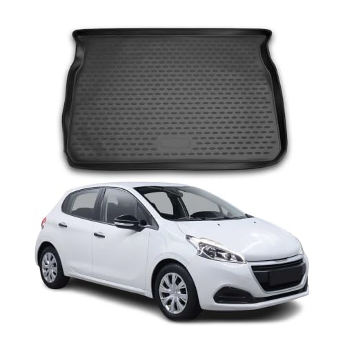 Tapis de coffre pour Peugeot 208 2012-2019 en caoutchouc lavable contre l'humidité