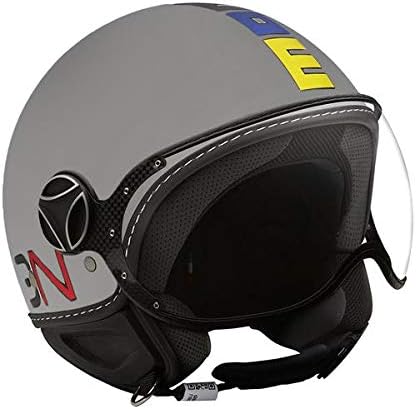 MOMO DESIGN CASCO MOTO JET FIGHTER CLASSIC MULTICOLOR GRIGIO MATTO TG. ML :  Amazon.it: Auto e Moto