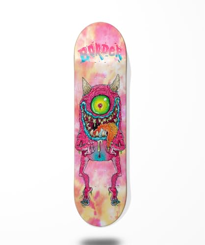 Border monopatín Skate Skateboard Deck Tabla - Monster Classic Tie Dye 8.25