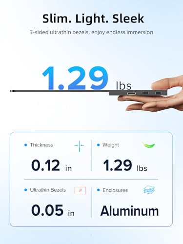 Image of UPERFECT OLED Portable Monitor 14 inch, 3K 2880x1800 | 120Hz | 0.1ms Portable Gaming Monitor, 500 Nits |120% DCI-P3 | 500000:1 Contrast | Ultra-Slim Design for Laptop Mini PC Phone Game Consoles